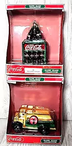 Coca-Cola Blown Glass Collection Yellow Truck & Coke Bottles (Set of 2) - Picture 1 of 9