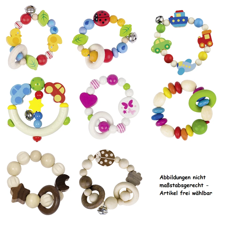 Greifling goki HEIMESS, Hergestellt in Deutschland, Ente, Marienkäfer, Auto u.a. - Bild 1 von 1