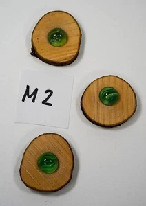 3 Stück. Astscheiben, Holzscheiben mit Glasmurmel - Bild 1 von 5
