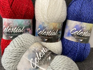 King Cole Celestial Sparkle Glitter Super Chunky Wool Yarn by 100g Ball - Picture 1 of 17