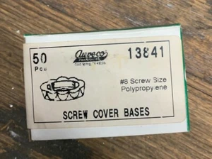 AU-VE-CO PRODUCTS 13841 #8 SCREW SIZE POLYPROPYLENE SCREW COVER BASES NEW 50 - Bild 1 von 6