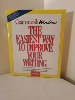 Grammatik Windows De Colección 1991 Software Estilo de Escritura Más Fácil Sellado en Caja Foto 1 de 3