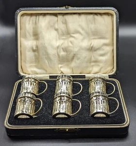 Portavasos de té de vidrio plateado antiguo Levi & Salaman Birmingham Reino Unido - Imagen 1 de 24