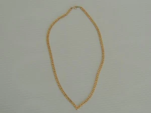 Vintage Gold Tone Flat 1/8” V Neck Chain Necklace 18 ” with Spring Ring Clasp - Picture 1 of 4