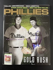 2000 Phillies Signed Mike Lieberthal Baseball Program Autograph - Picture 1 of 1