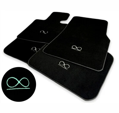 Floor Mats For Rolls Royce Cullinan 2019-23 Black Badge Fluorescent Sewing Logo - Image 1 of 4