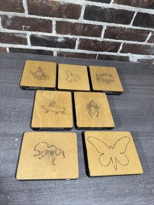 Insects Group Of 7 - Rare Ellison Wooden Dies, 4-7/8" x 5-7/8" Spider, Bee, Ant - Image 1 of 4