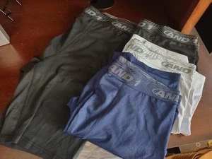 4 Paar And1 ProPlatinum Herren Unterwäsche langes Bein 9" Boxershorts sportlich Large - Bild 1 von 5