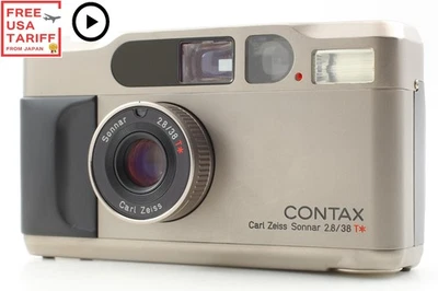  [MINT w/ Data Back ] Contax T2 D Silver Point&Shoot 35mm Film Camera From JAPAN - Image 1 of 4