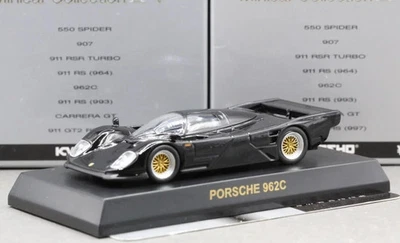 Coche de carretera Kyosho 1/64 Porsche Collection 4 962C 1988 Le Mans 24th negro Foto 1 de 4