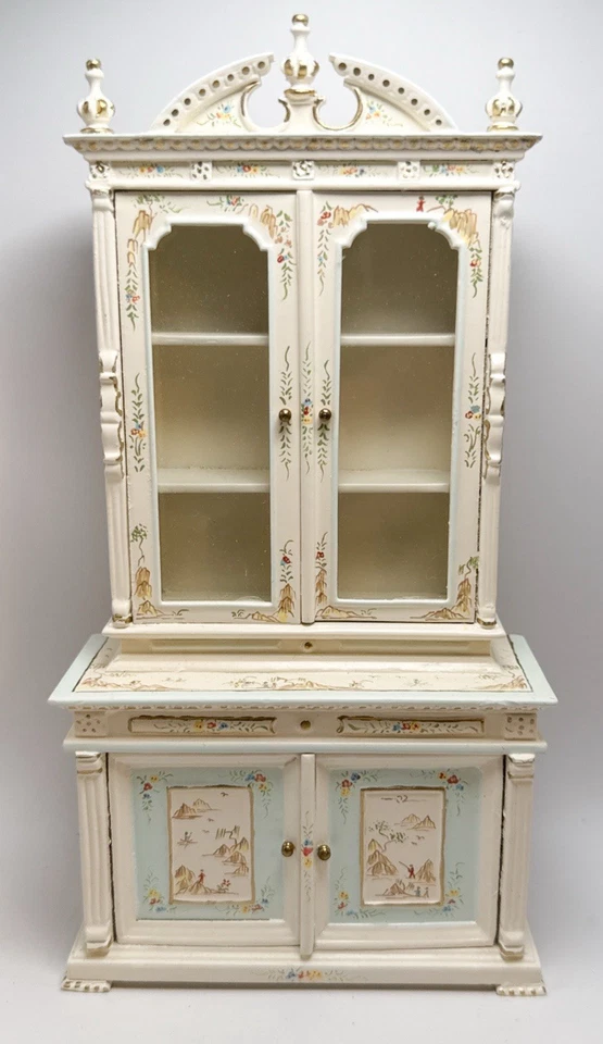 Casa de muñecas Bespaq 1990 miniatura blanca china rococó French Hutch vintage Foto 1 de 4