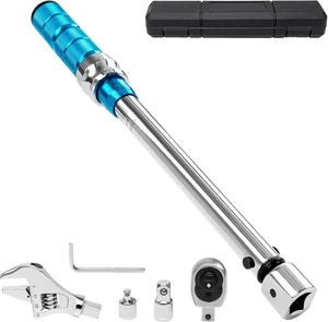Adjustable Torque Wrench, 10-60 N.M Torque Wrench with 30Mm Open End and 3/8 Dri - Picture 1 of 7