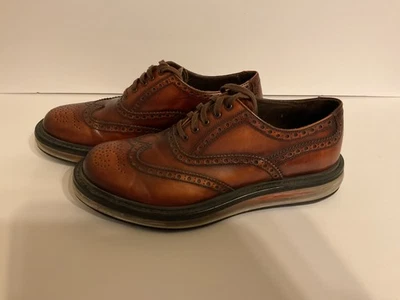 Prada Mens Leather Lace Up Oxford Dress Shoes Cognac Brown Size 6.5 - Image 1 of 4
