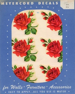 Calcomanía vintage Meyercord 864 rosas pequeñas Foto 1 de 3