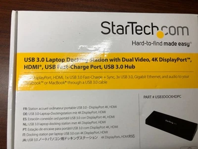 Estación de Acoplamiento Universal StarTech USB 3.0 - Negra (USB3DOCKHDPC) Foto 1 de 4