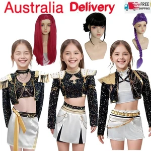 Kids KPOP Demon Hunte Zoey Rumi Mira Cosplay Costume Wig Book Week Girls Dress - Imagen 1 de 18