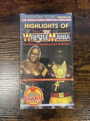 WWF Highlights Of Wrestlemania VHS Sealed Coliseum Video Hulk Hogan - Image 1 of 3