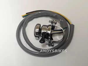 Uni réplica Lucas clásico motocicleta bocina/faro abrazadera de inmersión interruptor de encendido 7/8" - Imagen 1 de 2