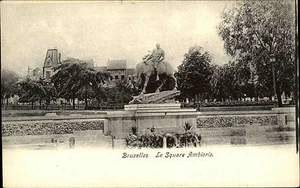 Bruxelles Brüssel Belgien carte postale ancienne ~1900 Le Square Ambioric Statue - Picture 1 of 2