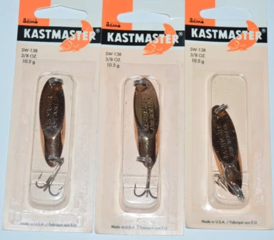 3 lures acme kastmaster casting jigging spoons 3/8oz copper Made USA - Image 1 of 3