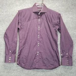 Bogosse Shirt Mens 6 Purple Double Button Contrast Cuffs XL Button Up Spread Y2K - Picture 1 of 12