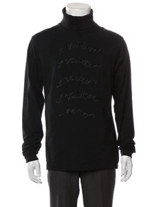 LOUIS VUITTON ROLLKRAGENPULLOVER HERREN SCHWARZ BESTICKT MIT L. Vuitton UVP 1295 $ GR M - Bild 1 von 8