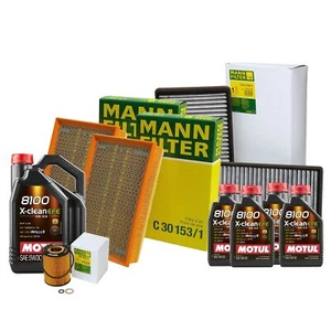 9L Motul 8100 X-CLEAN EFE 5W-30 Mann Oil Filter Service Kit For Phantom 6.7L V12 - Picture 1 of 1
