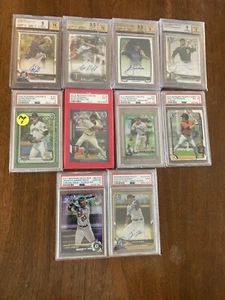 10-card Graded Lot Bowman Chrome Baseball Autographs Psa 10 Gold Refractor Auto - Picture 1 of 6