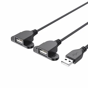 Q26 USB 2.0 Y cable USB male to 2x female A splitter charging cable adapter 1.5m - Picture 1 of 5