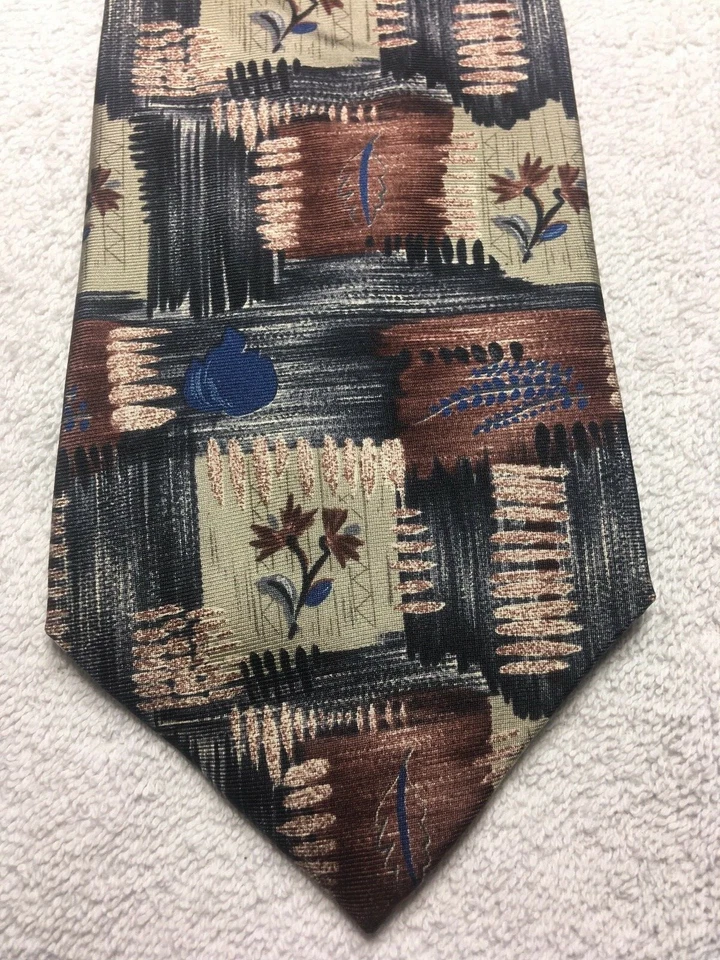ALEXANDER JULIAN MENS TIE GRAY BROWN BLUE BLACK 4 X 56 - Image 1 of 4