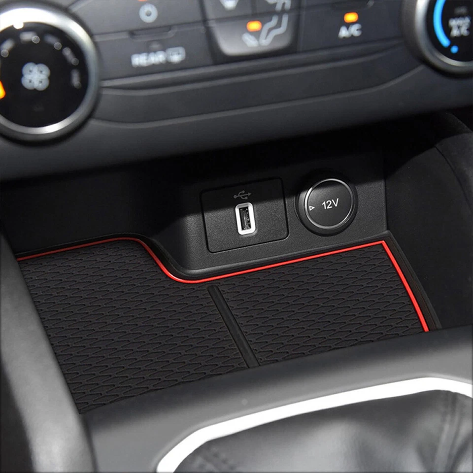 For Ford Focus 2019-21 Car Inner Anti-Slip Gate Slot Pad Rubber Cup Holder Mats - Image 1 of 1