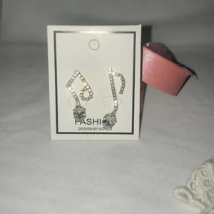 Gorgeous 925 Silver Hoop Earrings for Women Music Mark Jewelry Set - Picture 1 of 3