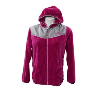 The North Face Pink Fuzzy Full Zip Up Hooded Fleece Jacket Size XL (18) Youth - Picture 1 of 12