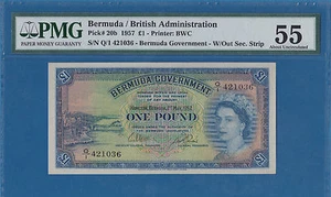 Bermuda/British, 1 Pound, 1957, AUNC- PMG55, P20b - Picture 1 of 2