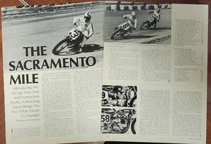 1970 The Sacramento Mile 50 Lap Motorcycle Race 3p Print Article Harley XR750 - Picture 1 of 1