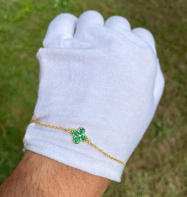 Pulsera Temática Flor Esmeralda Natural Foto 1 de 3