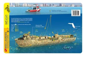 Miss Lourdies Wreck Broward County Florida Reef Smart Waterproof Dive Card - Picture 1 of 2