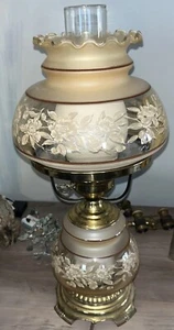 Vintage QUOIZEL Satin Lace Hurricane Gone With The Wind Table 19” Lamp 1978 - Picture 1 of 7