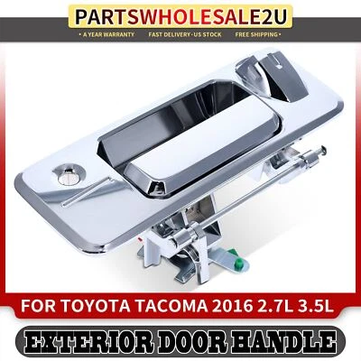 Manija de puerta exterior de metal con orificio para cámara y llave para Toyota Tundra Tacoma trasero Foto 1 de 4