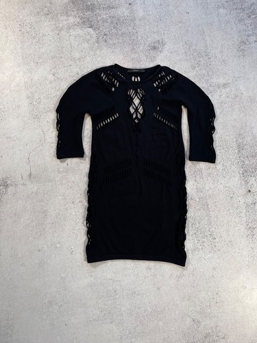 Gucci by Tom Ford Top Donna Cut Out Nero Elasticizzato Mini Abito Rete