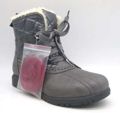 NWOB Keds Snowday Gray Synthetic Snow Ankle Boots Faux Fur Lining Women's Sz 8 M - Image 1 of 4