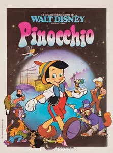 Affiche originale, Pinocchio, Walt Disney, dessin animé, conte, enfants, fée, 1980 - Photo 1/6