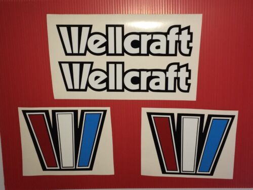  Wellcraft Outlined W 8x6   Marine Vinyl    4 decal set  Not Ink-jet printing  