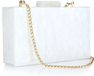 Gets Acrylic Clutch X White Purse for Women and Elegant Handbag. - Picture 1 of 3