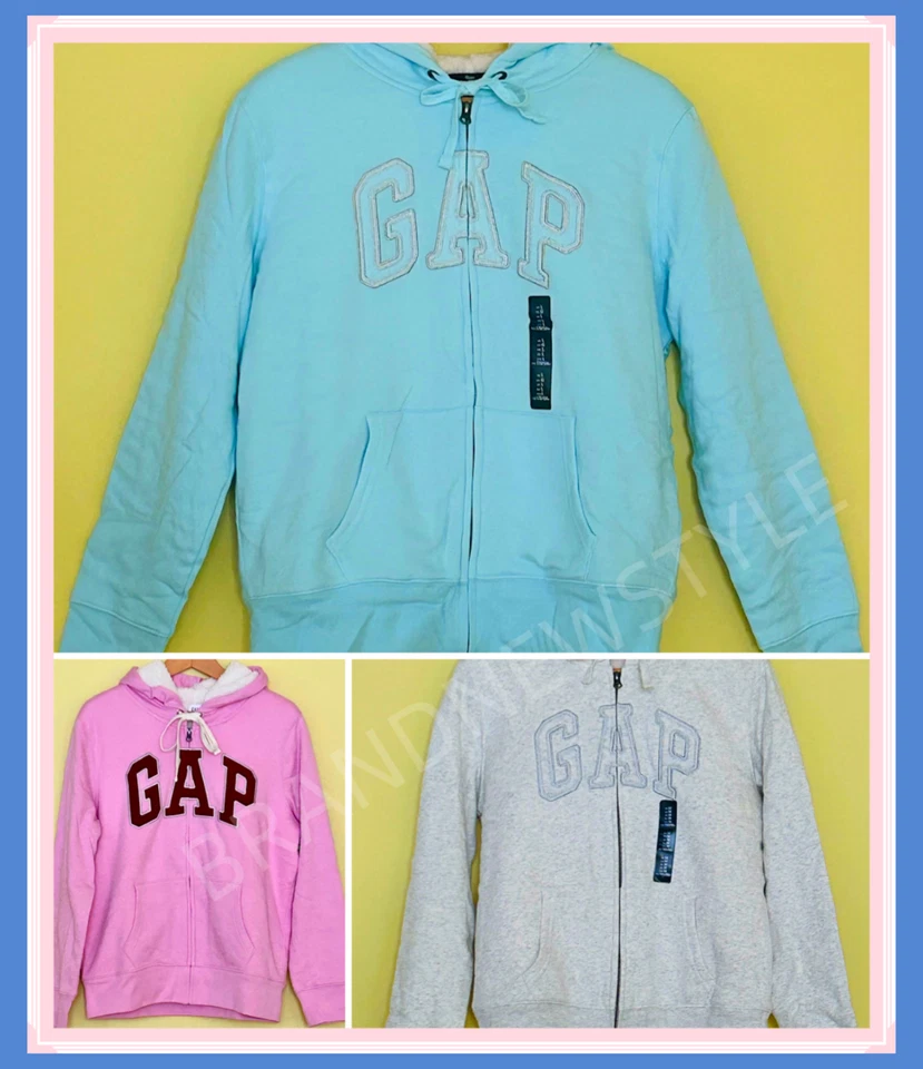 Sudadera con Capucha Gap Para Mujer Sherpa Forrada Cremallera Completa LOGO Tú eliges M, L, XL NUEVA Foto 1 de 1