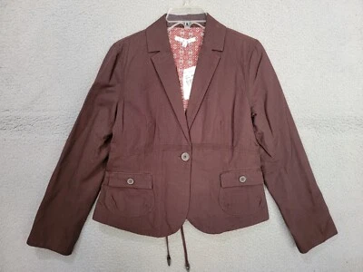 Chaqueta Cabi Mujer 10 Bolsillos Marrón Forrados Botón Corbata Espalda Corta 100% Algodón Foto 1 de 4