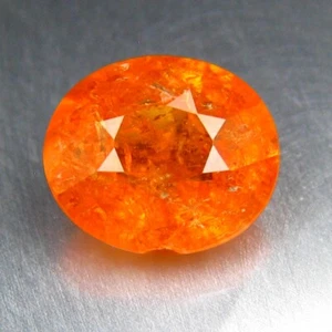 3.81 CT IMPRESSIVE OVAL FANTA ORANGE COLOR NATURAL SPESSARTITE GARNET_NAMIBIA - Picture 1 of 3