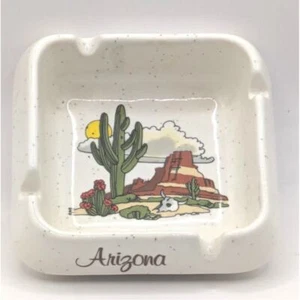 Cenicero de cerámica vintage Arizona 4"x 4"x 1,50" hecho en EE. UU. - Imagen 1 de 6