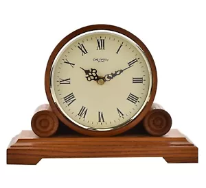 Widdop Quartz Light Walnut Wooden Barrel Mantel Clock W2649W - Picture 1 of 3