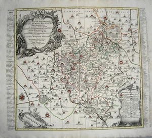 Sachsen Landkarte Waldenburg Zwickau Glauchau Chemnitz Kupferstich Lotter 1760 - Bild 1 von 4